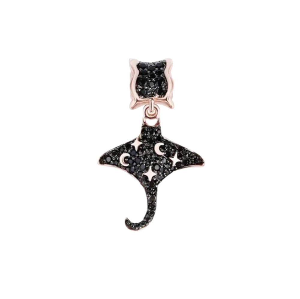 🎆Rose Gold & Black Sting Ray Ocean Dangle Bracelet Charm